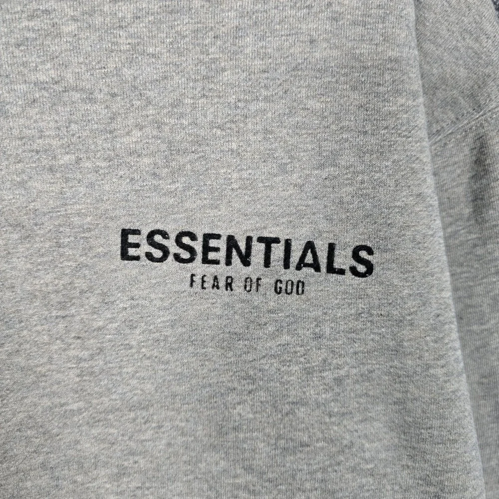 Fear of God Essentials Hoodie Mens Size Small Dark Oatmeal Gray Sweatshirt FLAW